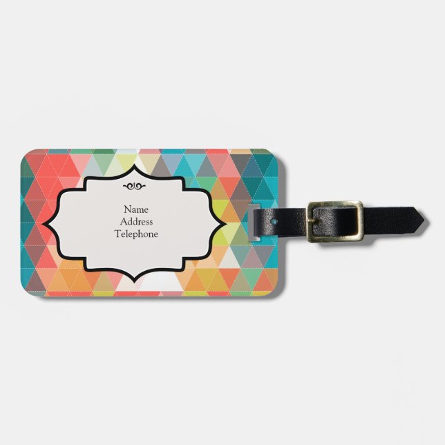 Cool Hipster Pattern Luggage Tag (Front Horizontal)