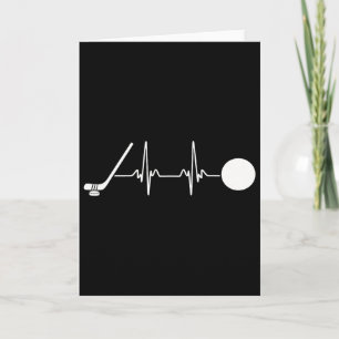 Cool Hockey Heartbeat Line Graphic Ice Skating Spo Card