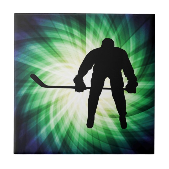 Cool Hockey Player Ceramic Tile (Front)