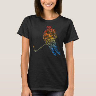 Cool Hockey Player Ice Skating Sport Graphic Colou T-Shirt