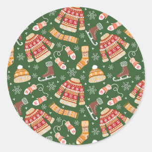 cool holiday winter season classic round sticker