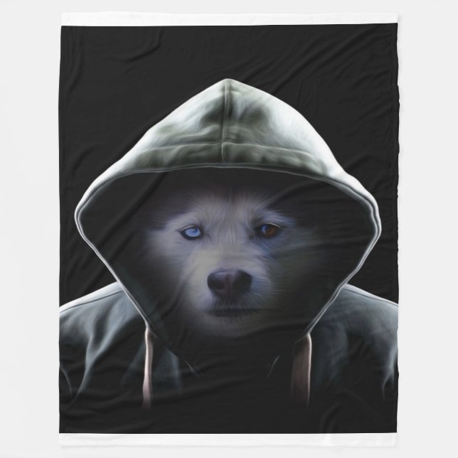 Cool Hoodie Husky Lovers | Funny Gifts Husky Owner Fleece Blanket (Front)