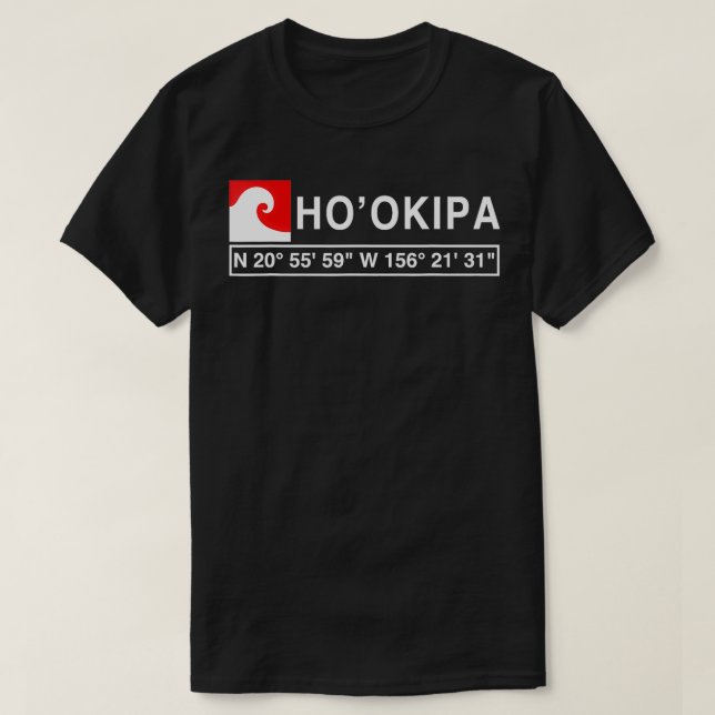 COOL HOOKIPA SURF T WITH GPS COORDINATES  T-Shirt (Design Front)