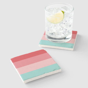Cool Horizontal Striped Stone Coaster