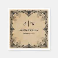 cool horror vintage Gothic classic Wedding Napkins
