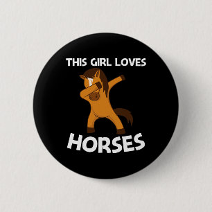Cool Horse For Girls Kids Dabbing Pony Saddlebred 6 Cm Round Badge