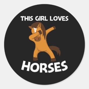 Cool Horse For Girls Kids Dabbing Pony Saddlebred  Classic Round Sticker