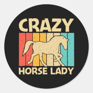 Cool Horse For Women Girls Equestrian Horseback Ri Classic Round Sticker