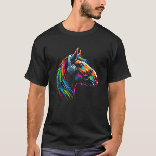 Cool Horse Headphone Music Art Christmas Birthday T-Shirt