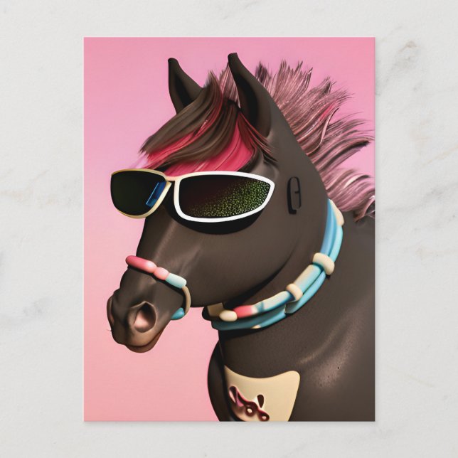 Cool Horse in Sunglasses Postcard (Front)