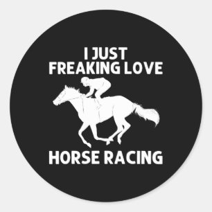 Cool Horse Racing Art For Men Women Horseback Ridi Classic Round Sticker