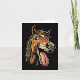 Cool Horse Showing Tongue Horses Riding On Horseba Card