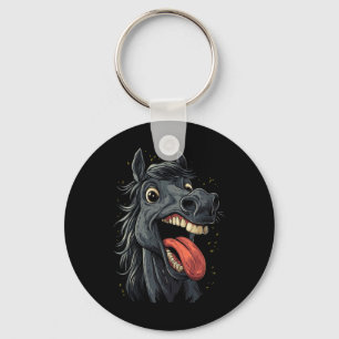Cool Horse Showing Tongue Horses Riding On Horseba Key Ring