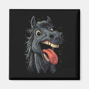 Cool Horse Showing Tongue Horses Riding On Horseba Magnet