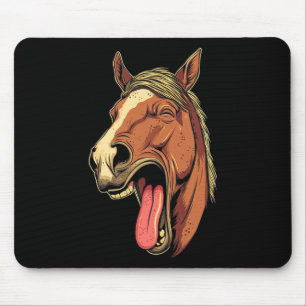 Cool Horse Showing Tongue Horses Riding On Horseba Mouse Pad