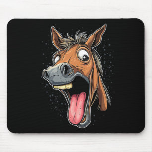 Cool Horse Showing Tongue Horses Riding On Horseba Mouse Pad