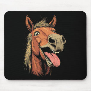 Cool Horse Showing Tongue Horses Riding On Horseba Mouse Pad