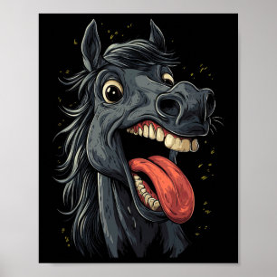 Cool Horse Showing Tongue Horses Riding On Horseba Poster