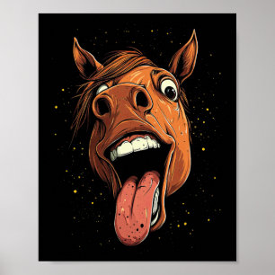 Cool Horse Showing Tongue Horses Riding On Horseba Poster