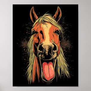 Cool Horse Showing Tongue Horses Riding On Horseba Poster