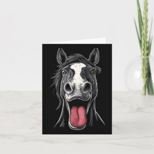 Cool Horse Showing Tongue Horses Riding On Horseck Card