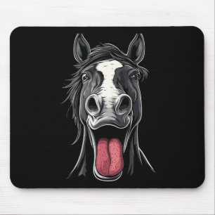 Cool Horse Showing Tongue Horses Riding On Horseck Mouse Pad