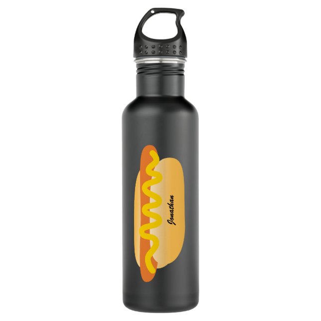 Cool Hot Dog Custom Name 710 Ml Water Bottle (Front)