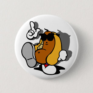 Cool Hot Dog Dancer 6 Cm Round Badge