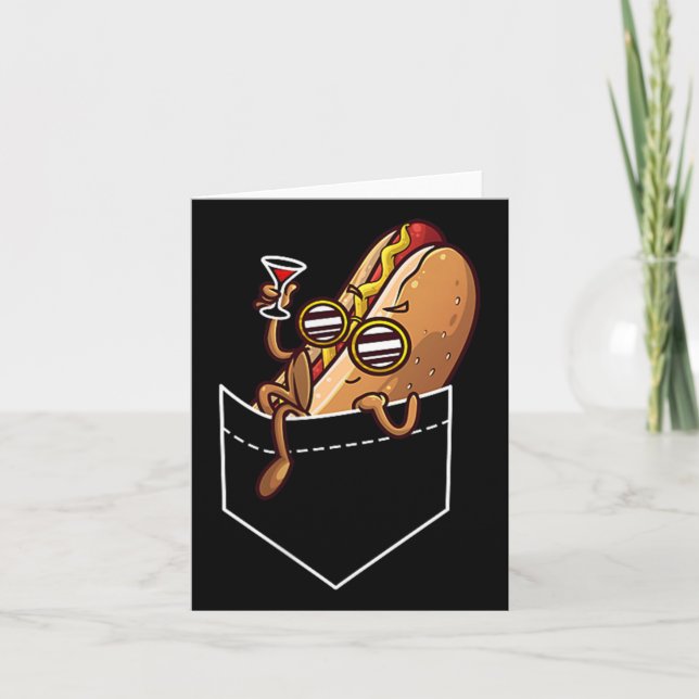 Cool Hot Dog Design For Men Women Kids Dish Hot Do Card (Front)