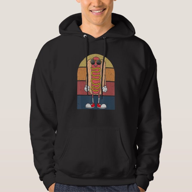 Cool Hot Dog Fast Food Sunglasses Weiner Foodie Re Hoodie (Front)