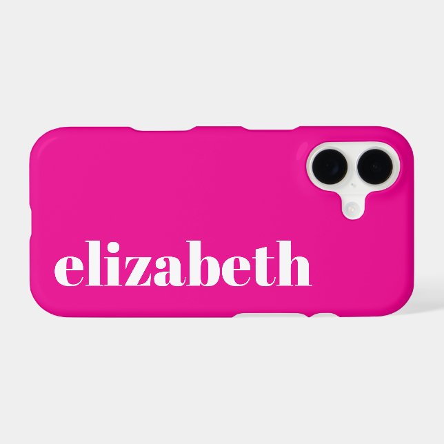 Cool Hot Pink and White Name Template (Back Horizontal)