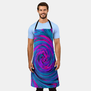 Cool Hot Pink, Purple and Blue Abstract Retro Apron