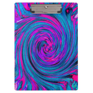 Cool Hot Pink, Purple and Blue Abstract Retro Clipboard