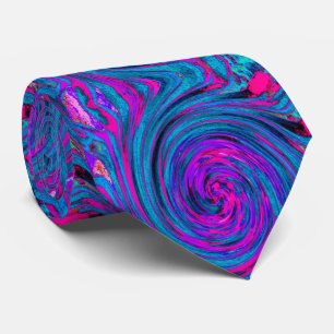 Cool Hot Pink, Purple and Blue Abstract Retro Tie