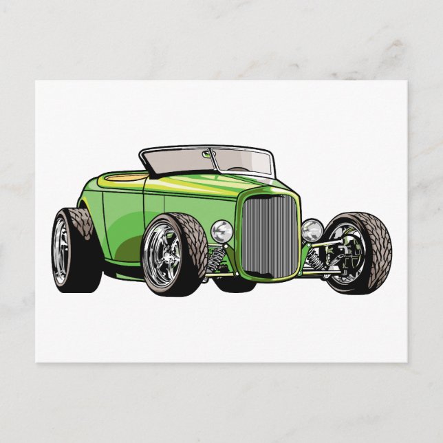 Cool Hot Rod Roadster Postcard (Front)