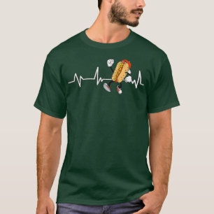 Cool Hotdog Heartbeat EKG Gift Hotdog T-Shirt