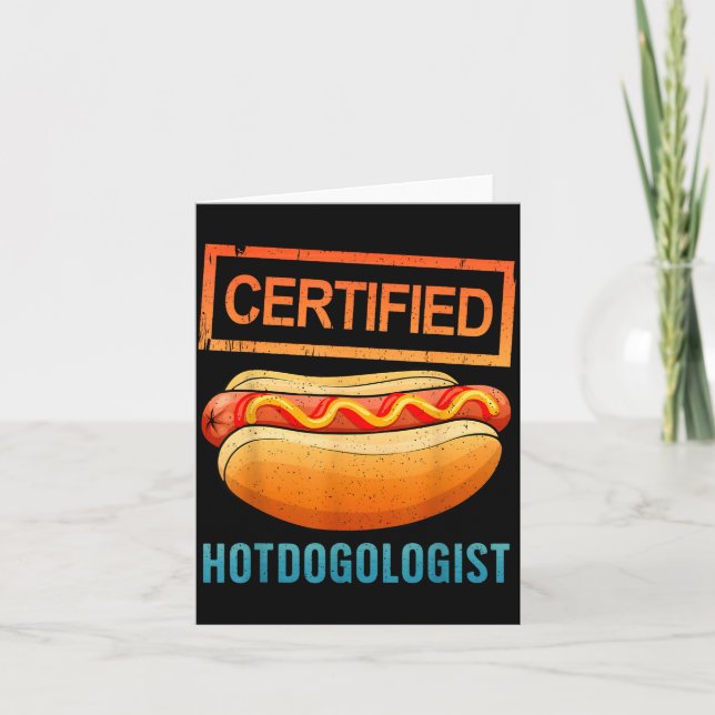 Cool Hotdog Outfit For Men Women Adult Hotdog Hot  Card (Front)