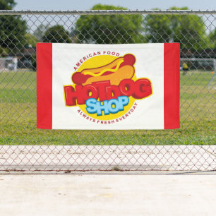 cool hotdog shop word art  banner