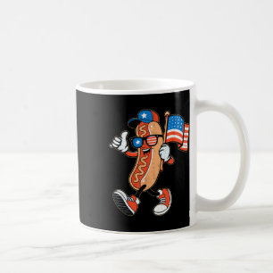 Cool Hotdog Sungles With American Flag 4th Of July Coffee Mug