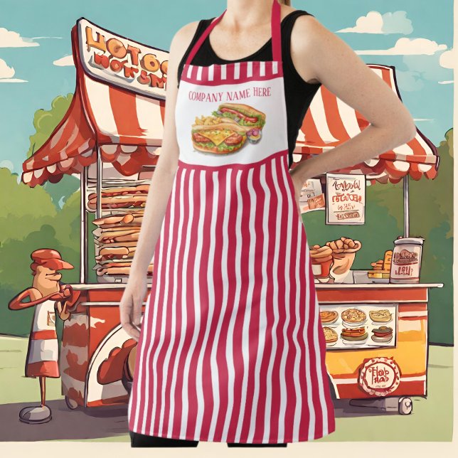 Cool hotdog vendors add text apron (Creator Uploaded)