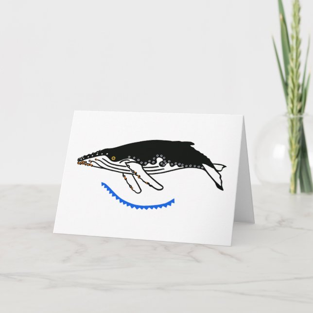 Cool Humpback WHALE -Endangered animal graphic Card (Front)
