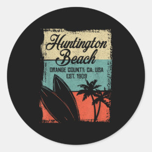 Cool Huntington Beach Surfing Competitions Classic Round Sticker