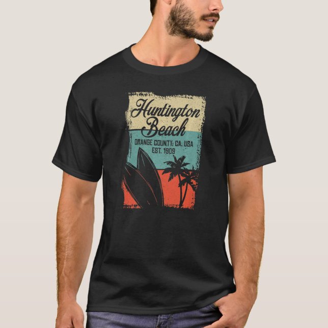 Cool Huntington Beach Surfing Competitions Premium T-Shirt (Front)