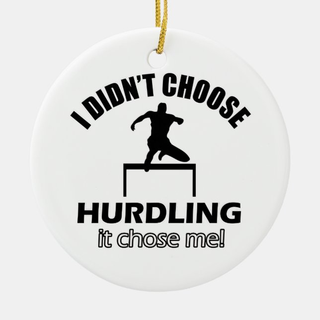 Cool Hurdling designs Ceramic Ornament (Front)