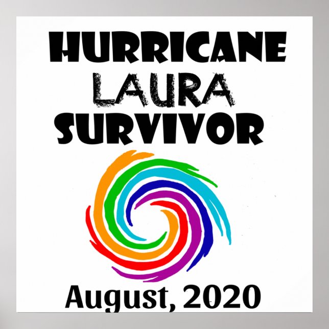 Cool Hurricane Laura Survivor Art Poster (Front)