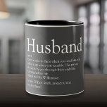 Cool Husband Definition Modern Grey Two-Tone Coffee Mug<br><div class="desc">Personalise for your special husband to create a unique gift for birthdays, anniversaries, weddings, Christmas or any day you want to show how much he means to you. A perfect way to show him how amazing he is every day. You can even customise the background to their favourite colour. Designed...</div>
