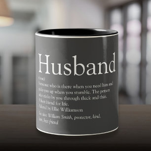 Cool Husband Definition Modern Grey Two-Tone Coffee Mug