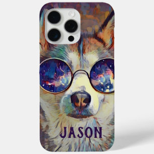 Cool Husky Dog in Sunglasses Personalised iPhone 15 Pro Max Case