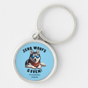 Cool Husky Dog Zero Woofs Given  Key Ring