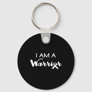 Cool I am a WARRIOR ribbon Breast Childhood Cancer Key Ring